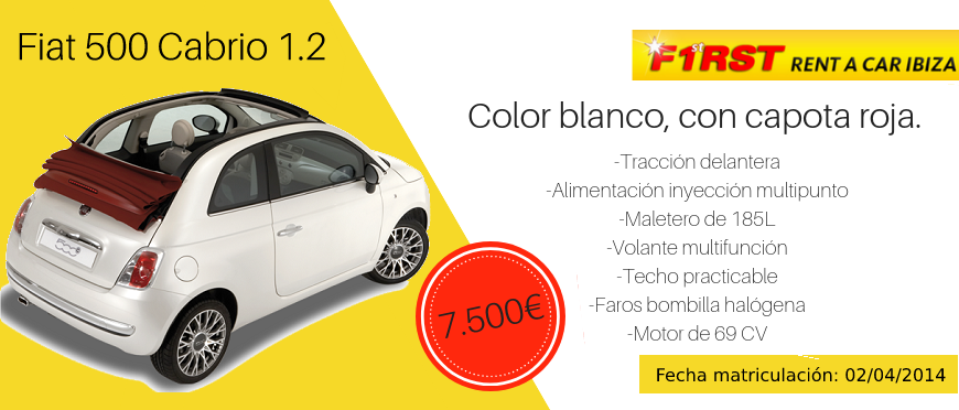 Fiat 500 cabrio segunda mano Ibiza 